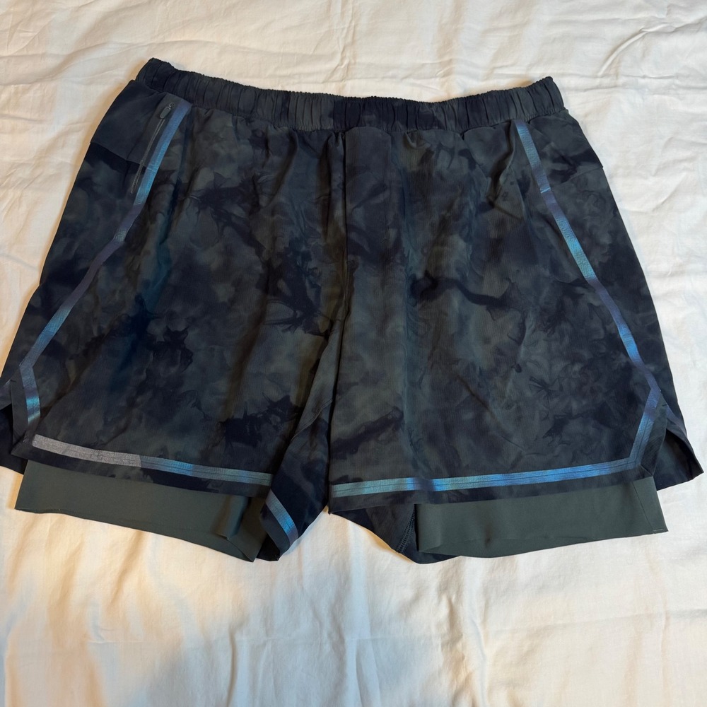 Lululemon Surge Shorts Lined Special Edition Reflective Tie Dye Mens XL